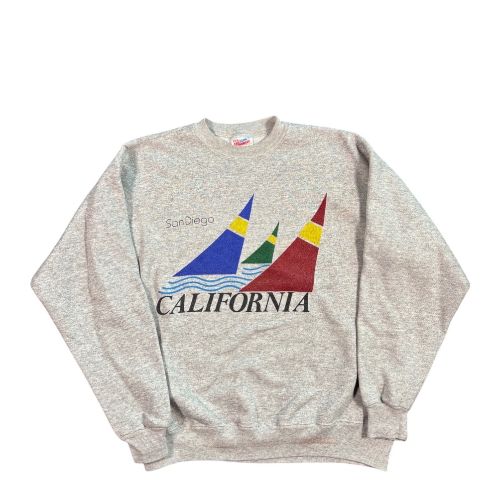 Vintage San Diego California Sail Boat Crewneck Size L